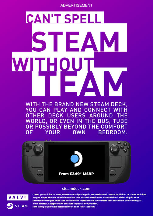 Can't spell Steam without team.